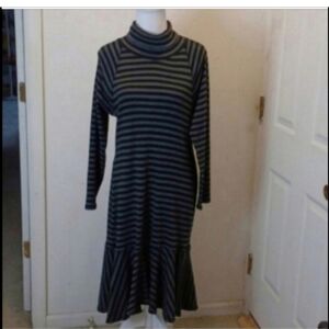 Lauren jeans company Ralph Lauren Sweater dress Striped Turtleneck
